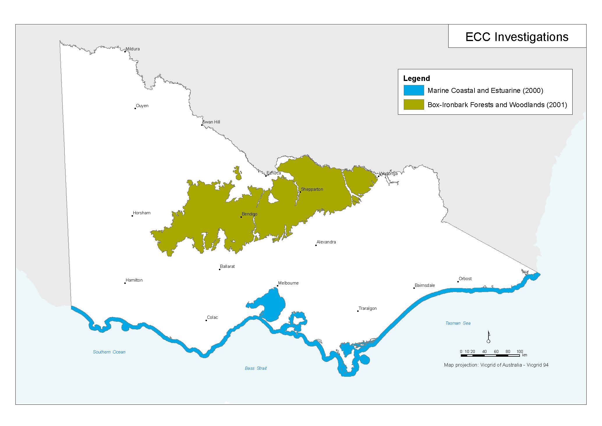 Map of ECC investigations